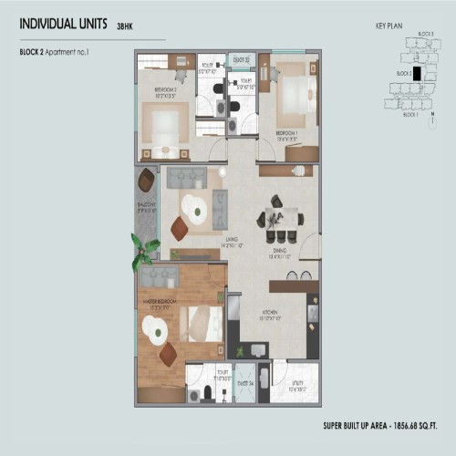 3BHK - 1856 Sqft